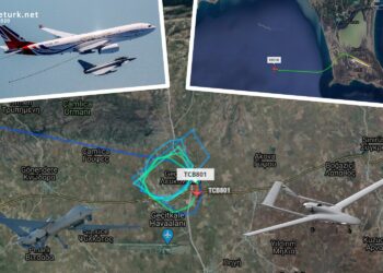 Birleşik Krallık tanker uçağı ve Türk Donanmasına ait S/İHA Kıbrıs Adasında