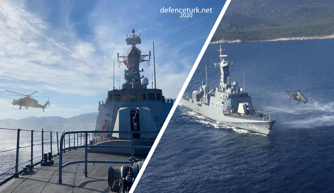 Doğu Akdeniz’de Hücumbot-Taarruz Helikopterinden müşterek eğitim