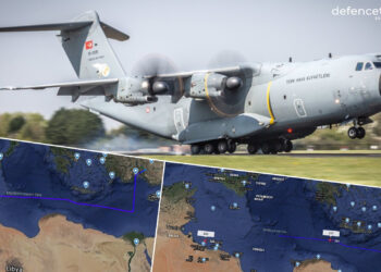 TSK’ya ait iki adet A400M nakliye uçağı Vatiye Hava Üssüne uçuş gerçekleştirdi