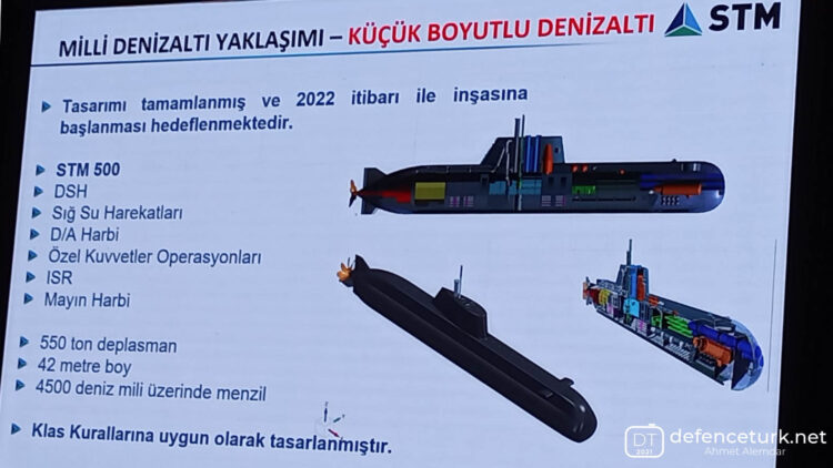 2022 yılında milli küçük denizaltı STM500’ün inşasına başlanması planlanıyor