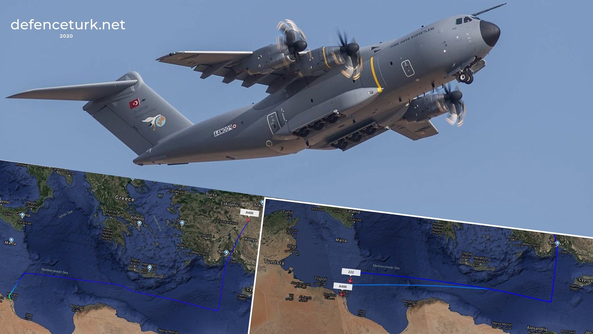 TSK’ya ait C-130 ile A400M nakliye uçağı Libya’ya uçuş gerçekleştirdi