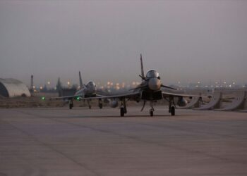 İngiltere’ye ait Eurofighter savaş uçakları karşılıklı eğitimler için Konya’da