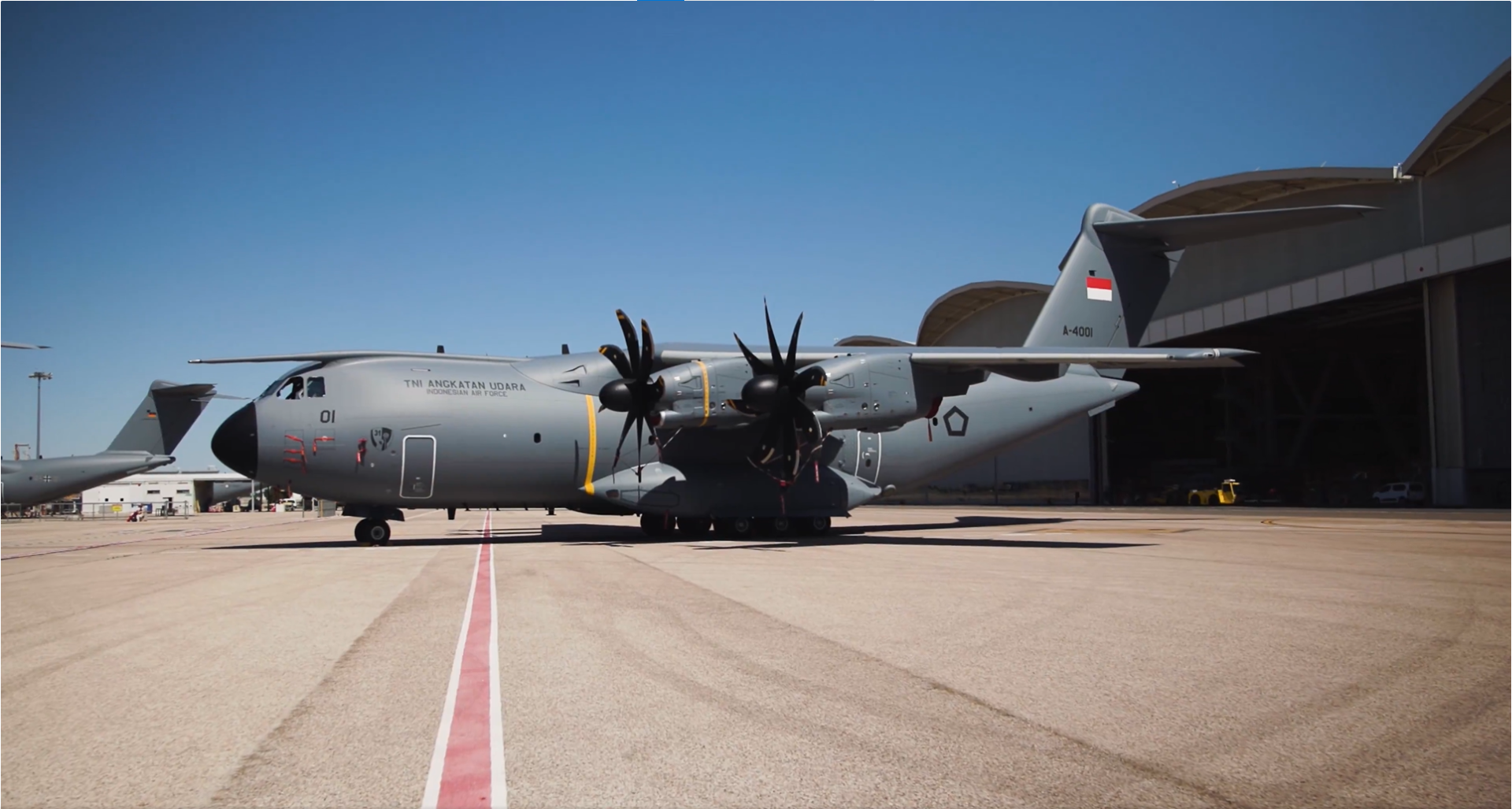 Endonezya'ya ait ilk A400M nakliye uçağı (Görsel: Airbus Defence X hesabı)