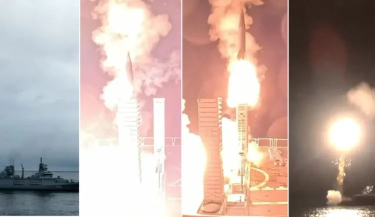 Alman donanmasından İsrail üretimi balistik füze atışı